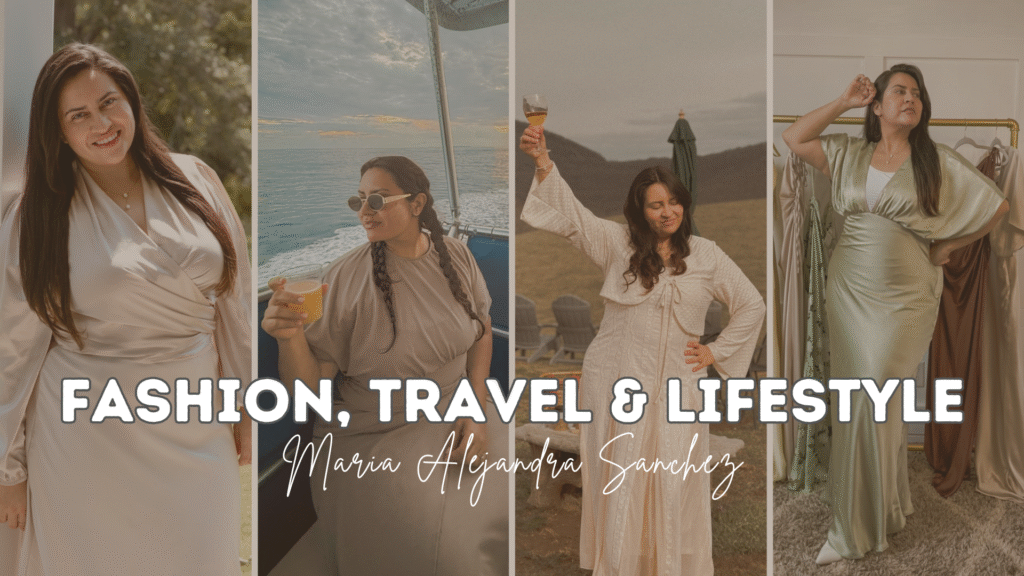 Elegant lifestyle banner of Maria Alejandra Sanchez — fashion, travel, and wellness inspiration from Ale Sells Georgia.